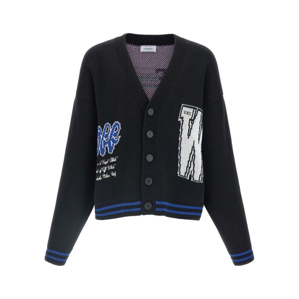 Off-White Black Cotton Men's Cardigan
